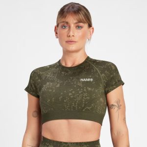 Ultra Seamless Crop Top - Stone Blue