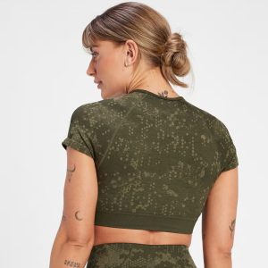 Ultra Seamless Crop Top - Stone Blue