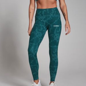 Contrast Texture Leggings - Espresso