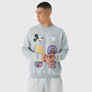 Oversized Half Sleeve Faux Layer 13 Applique Sweatshirt