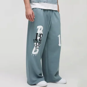 Regular Star Printed Varsity Gusset Jogger