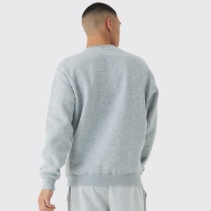 Oversized Half Sleeve Faux Layer 13 Applique Sweatshirt