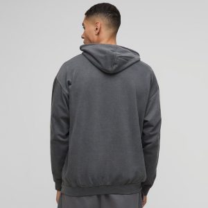 Plus Oversized Boxy Sleeveless Acid Wash Hoodie