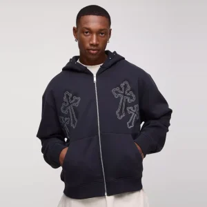 Oversized Worldwide Contrast Stitch Hoodie