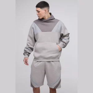 Oversized Worldwide Cross Zip Hooded Short Tracksuit
